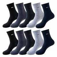 10 Pairs Mens Dress Socks Soft Breathable Mid Calf Socks for Men