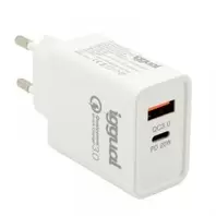 CARGADOR IGGUAL 3A 20W MAX 1xUSB-A 20W + 1xUSB-C 20W BLANCO