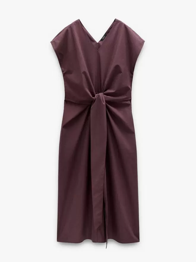 Vestido midi con nudo 100% algodón