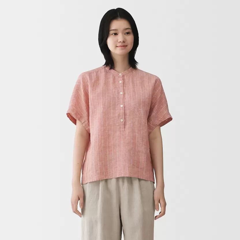 Blusa de lino lavado para mujer