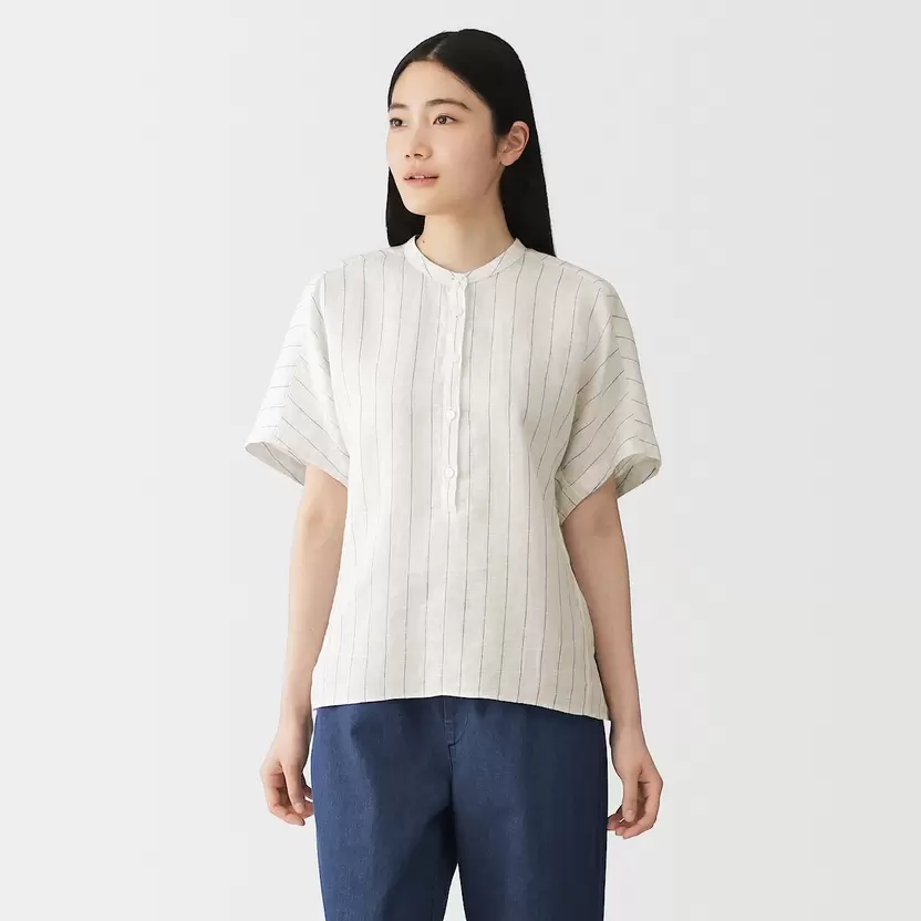 Blusa de lino lavado para mujer