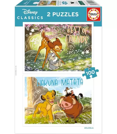 PUZZLE 2X100 PIEZAS CLASICOS DISNEY