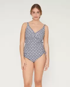 Braga Tankini Estampada Azul Marino