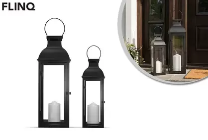 Juego de 2 faroles decorativos con vela