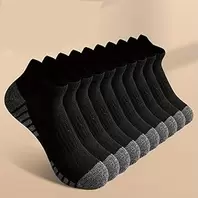 10 Pairs Men's Cushioned Ankle Socks Low Cut Breathable Casual Socks