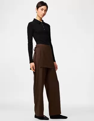 Pantalones marrón caramelo de Pieces