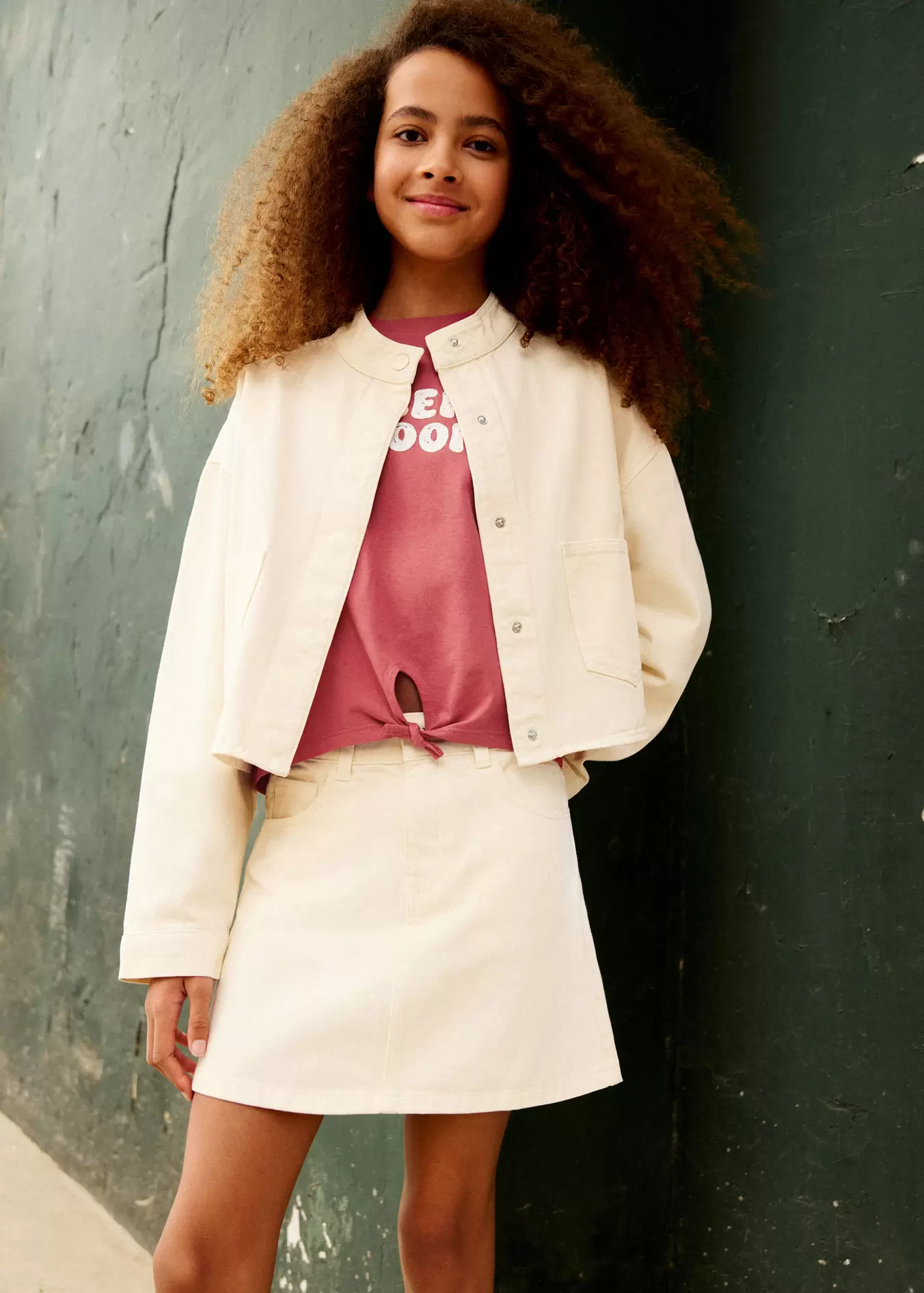 Cazadora vaquera cuello tira