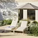 Andamo - Set de 2 tumbonas de aluminio y poliéster reciclado beige