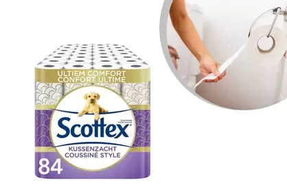 Paquete Advantage de 84 rollos de papel higiénico Scottex de 3 capas blando como una almohada