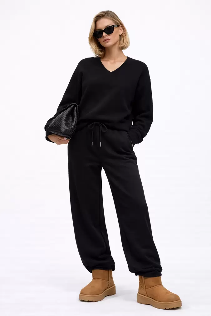 V-Neck Sweater & Wide-Leg Pant Set