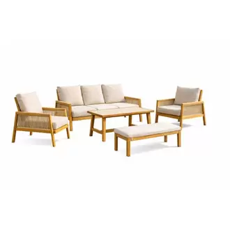 Conjunto de Jardín Aluminio Imitación Madera CROACIA