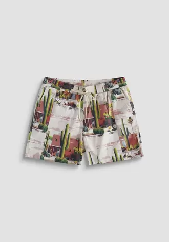 BAÑADOR REGULAR FIT DE TEJIDO CON ESTAMPADO DE DESIERTO