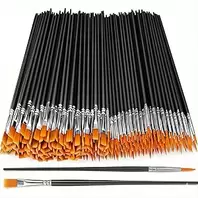 30 Pcs Professional Nylon Paint Brush Set for Acrylic, Oil, Watercolor, Flat and Round Tip for Painting on Canvas, Rock and Face