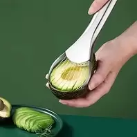 Generic Avocado Tool, Multifunctional Core Shredder and Remover, Green Plastic Handle with Stainless Steel Blade, Easy to Use Kitchen Accessory