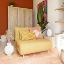 Nio - Sofá cama de 1 plaza en amarillo mostaza