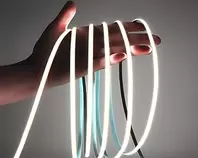 16.4ft/5m USB Powered COB LED Strip Lights, Flexible Tape Cuttable with Adhesive Backing, 6000K/3000K Color Temperature for Homes, Bedroom, Living Room, White