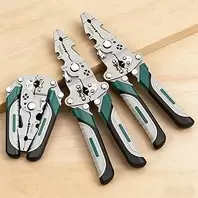 Folding Wire Stripping Pliers Multi-function Electrician Tool with Crimping, Cutting, and Wrench Features, Compact Folding Design for Easy Storage