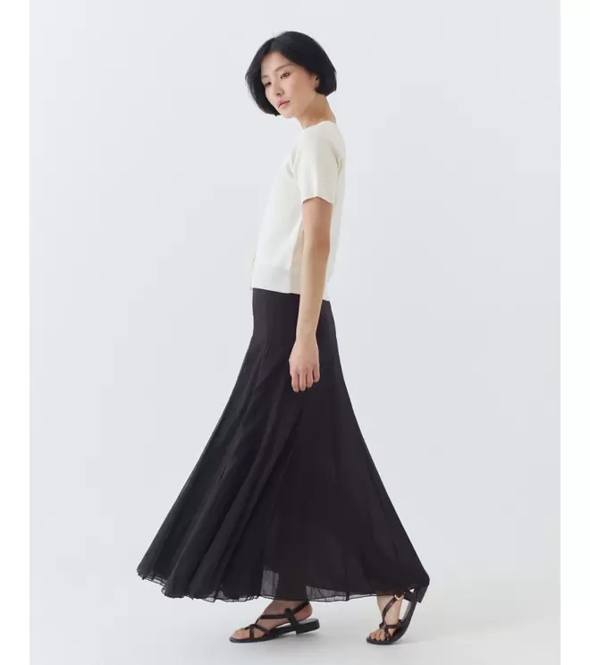 FALDA MIDI SEMITRANSPARENTE