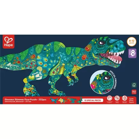 Puzzle de Suelo Brillante de Dinosaurios - 200 pzs