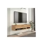 Mueble TV de Pared Color Roble 140x31.6x29.6 cm - 2 Puertas - Estilo Moderno...