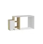 Escritorio de Oficina Moderno en Color Blanco y Roble - 113x55x74 cm - Con...