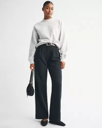 Curve Love A&F Sloane Tailored Wide Leg Pant