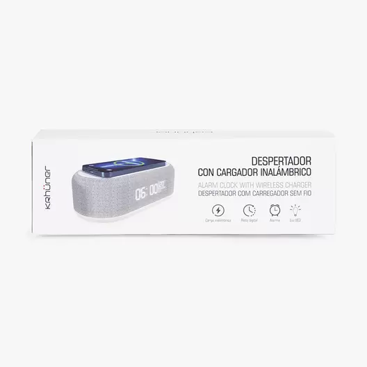 KRHÜNER DESPERTADOR DIGITAL CON CARGADOR INALÁMBRICO