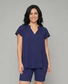 Blusa Basica Manga Corta Azul