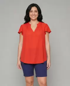 Blusa Basica Manga Corta Rojo