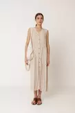 MULTIPOSITION BLOCK-PRINT DRESS