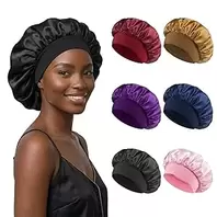 1 Piece Silk Sleep Cap Set - Satin Hair Wrap for Curly/Natural Hair with Soft Elastic Band Soft Night Cap