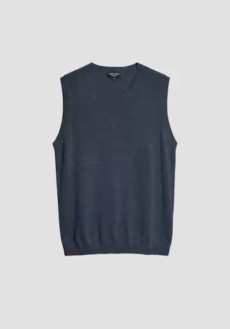 JERSEY SIN MANGAS RELAXED FIT DE MEZCLA DE LINO SUAVE