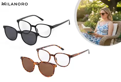 Gafas de lectura 2 en 1 con clip magnético para el sol