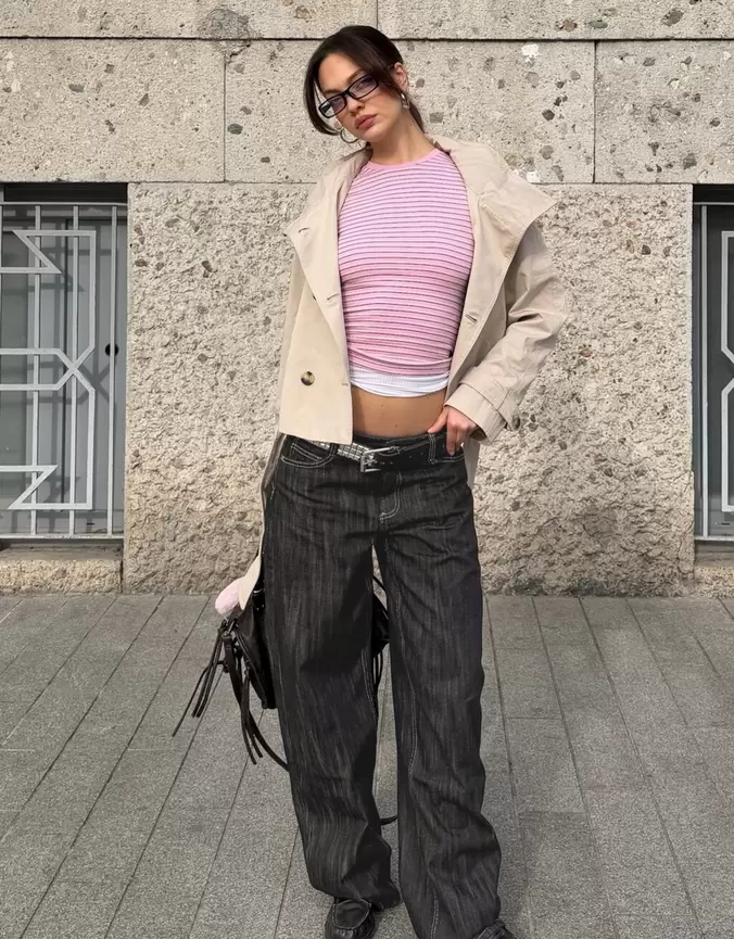 Jeans baggy barrel tiro bajo