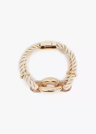 Cord Bracelet with Metal Link Combination