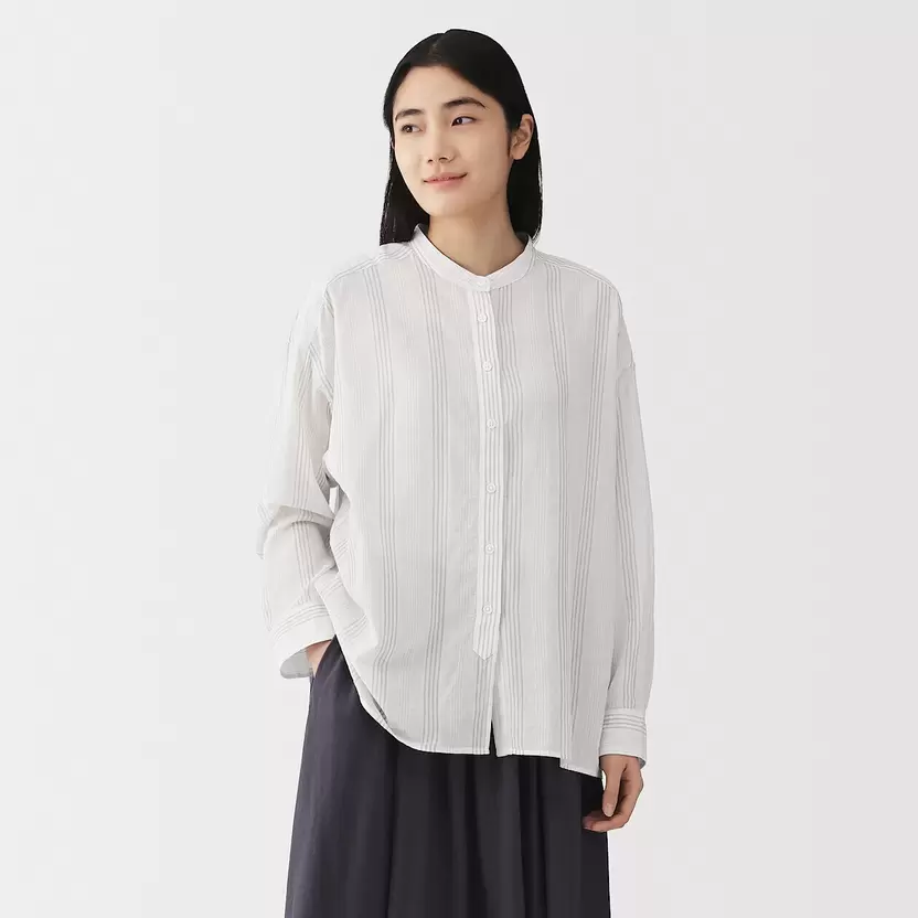 Blusa de algodón orgánico de alta torsión para mujer