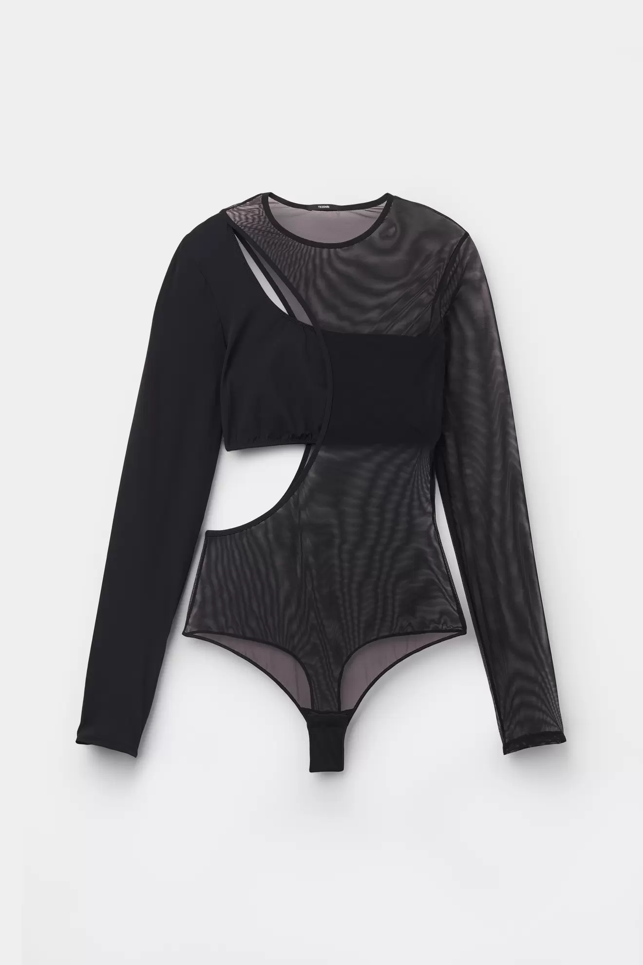 Body Manga Larga Cuello Alto Cut-Out Essential Tulle