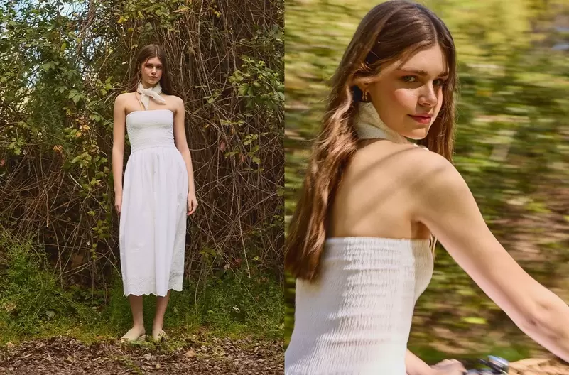 Vestido maxi bordado suizo