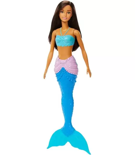 BARBIE FANTASÍA MUÑECA SIRENA ALETA AZUL CON LILA