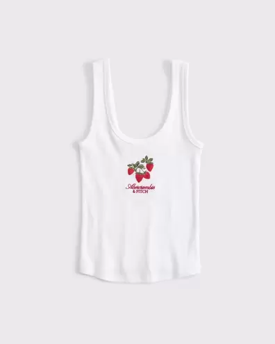 Strawberry Graphic Scoopneck Tank