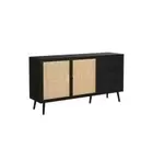 Buffet de Ratán Negro Natural con 3 Cajones y 2 Puertas - 150x39x79 cm -...