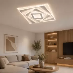 Plafón de techo Altair LED 50w 3CCT acabado blanco estilo moderno + APP + mando a distancia