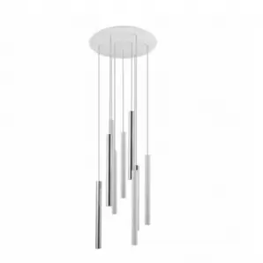Lámpara de techo colgante Varas 9L LED 45w 3000k acabado blanco / cromo estilo moderno dimable 42cm Ø