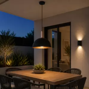 Lámpara de techo colgante Kiev 1xE27 acabado negro estilo moderno 40cm Ø