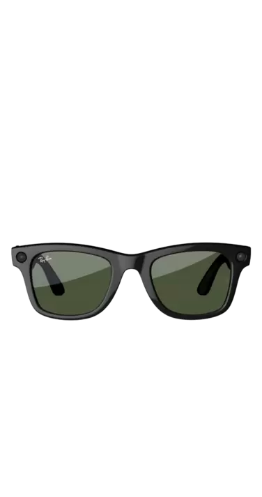 Gafas con IA Ray-Ban Wayfarer negro brillo cristal estándar verde