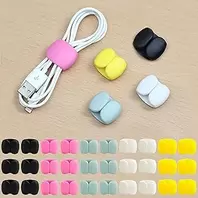 Cable Storage & Organizer Clips Multipack | Versatile Data & Charging Cable Management for Travel, Desk & Home | Secure & Tidy Data Cable Holders