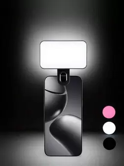 Baijun XU 1 pieza Luz de anillo para selfie ajustable de 3 colores, adecuada para teléfono inteligente, cámara, videoconferencia, transmisión en vivo, computadora portátil, maquillaje y selfie, con clip, luz LED mini portátil recargable por USB, luz de re