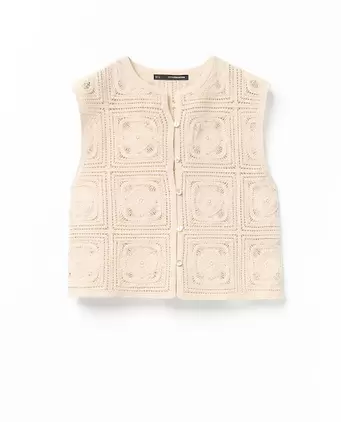 Chaleco botones crochet