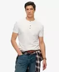 Camiseta Henley de Jersey Manga Corta Slub