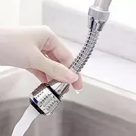 360° Swivel Kitchen Faucet Aerator with Hose, Universal Splash Proof Spray Nozzle, Easy to Install Plastic Faucet Head for Sink Cleaning